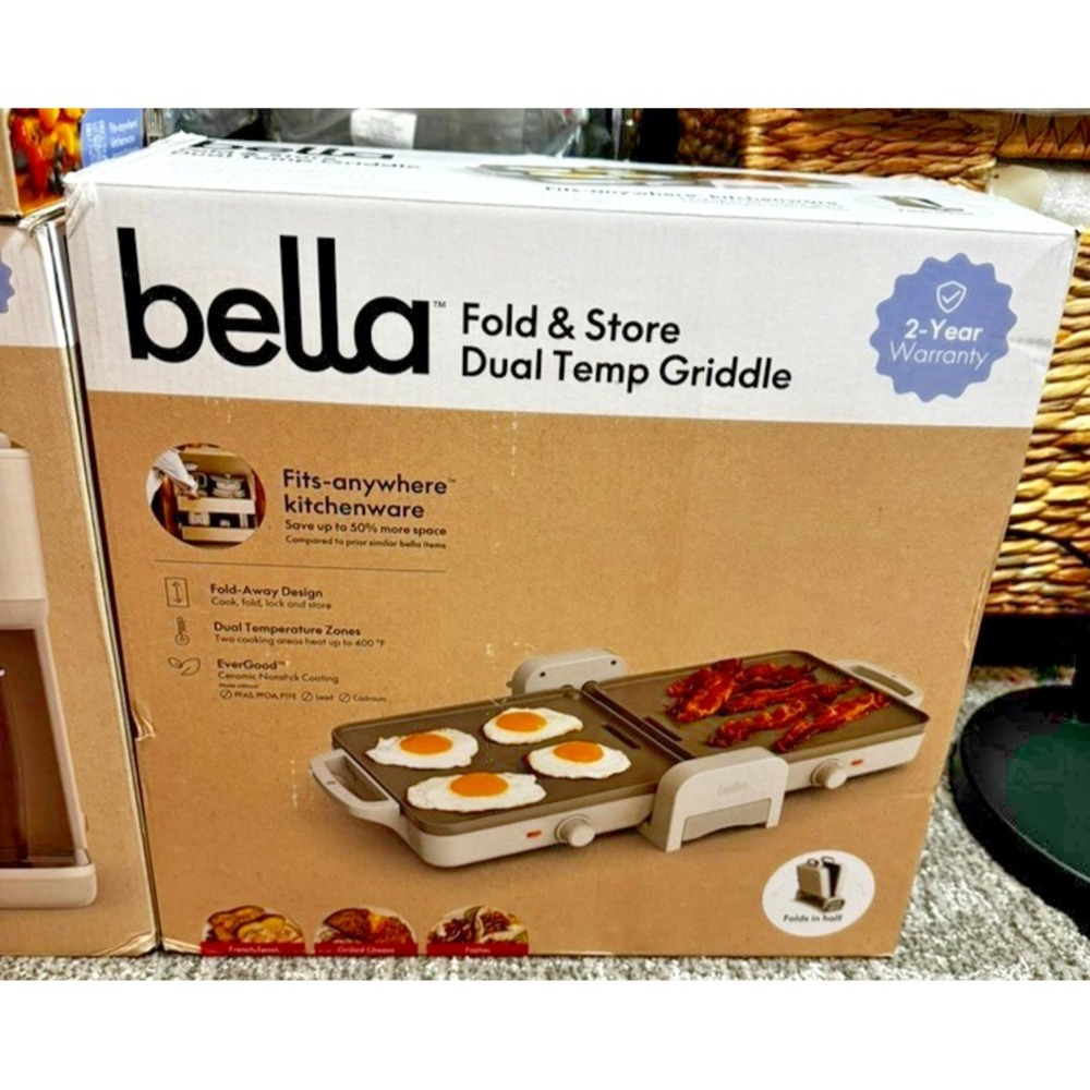 Bella Griddle Fold & Store Dual Temperature- Brand New In‎ Box (SEALED)